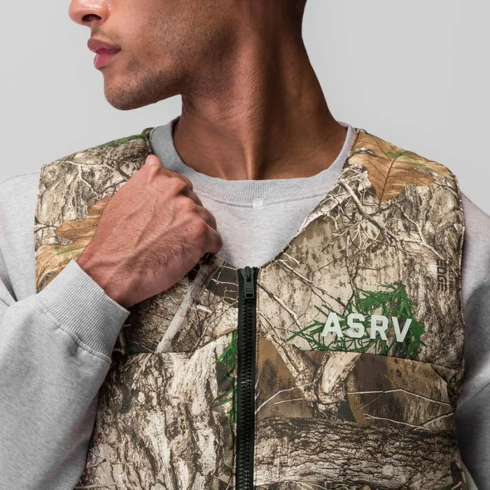 ASRV Jackets and Outerwear Men Ripstop Insulated Puffer Gilet Realtree Camo