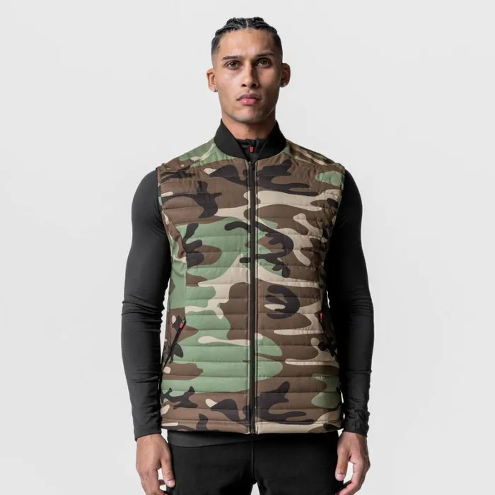 ASRV Jackets and Outerwear Men Waterproof Insulated Run Vest Woodland Camo