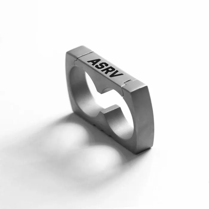 ASRV Jewelry and Hardware Men Carabiner Double Ring Stainless Steel