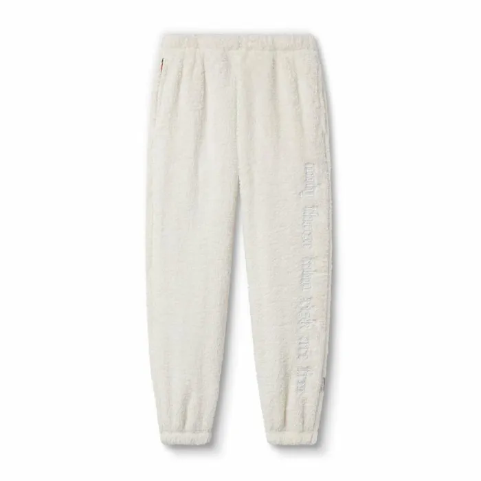 ASRV Joggers and Pants Men Sherpa Recovery Sweats Ivory Creamwhite