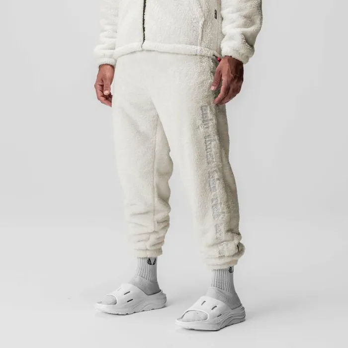 ASRV Joggers and Pants Men Sherpa Recovery Sweats Ivory Creamwhite