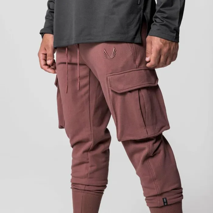 ASRV Joggers and Pants Men TechTerry Cargo High Rib Jogger Red Earth
