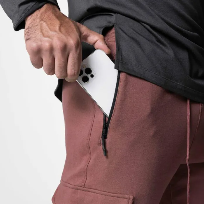 ASRV Joggers and Pants Men TechTerry Cargo High Rib Jogger Red Earth
