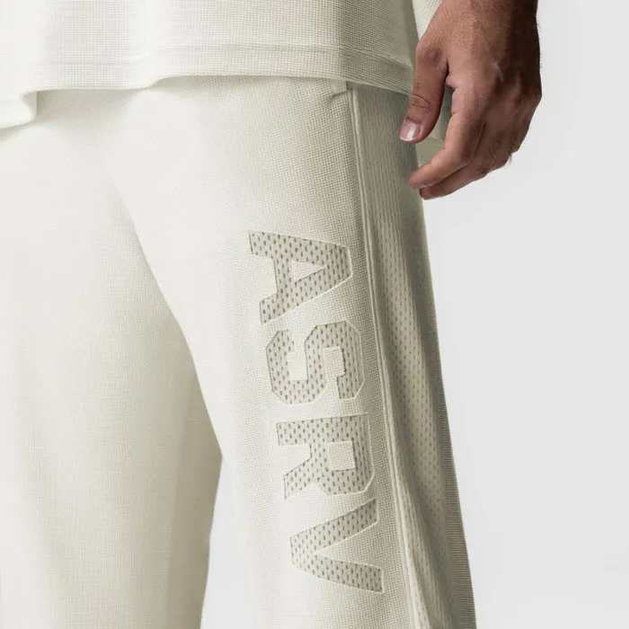 ASRV Joggers and Pants Men Waffle Knit Relaxed Sweatpant Cream