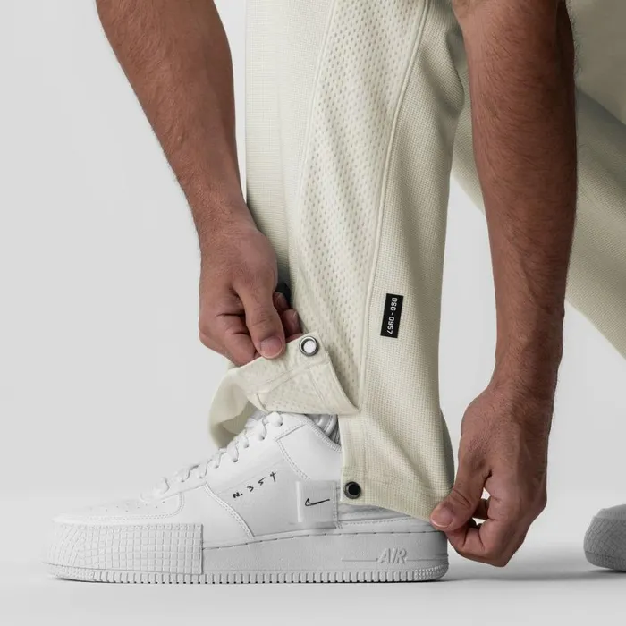 ASRV Joggers and Pants Men Waffle Knit Relaxed Sweatpant Cream