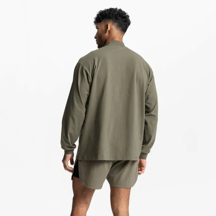 ASRV Long Sleeves Men CottonPlus Mock Neck Long Sleeve Faded Olive