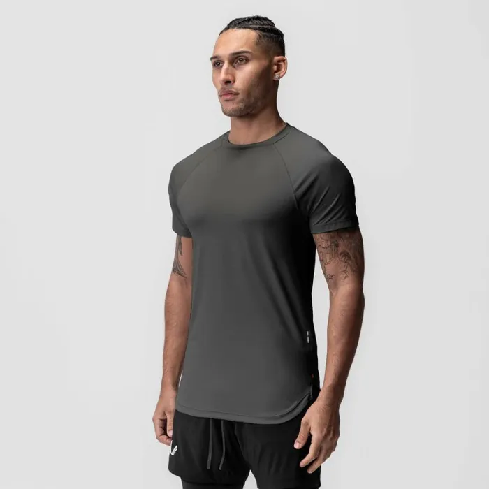 ASRV Short Sleeves Men AeroSilver Established Tee Space Grey