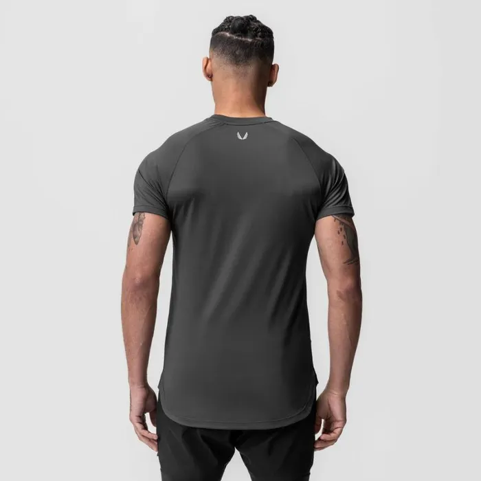 ASRV Short Sleeves Men AeroSilver Established Tee Space Grey