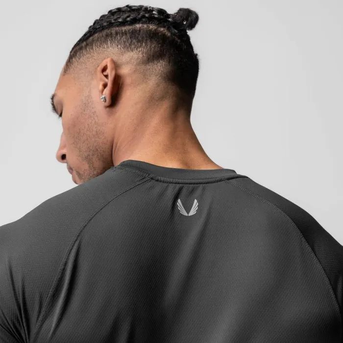 ASRV Short Sleeves Men AeroSilver Established Tee Space Grey