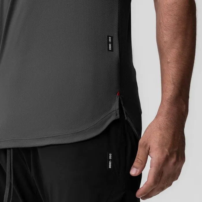 ASRV Short Sleeves Men AeroSilver Established Tee Space Grey