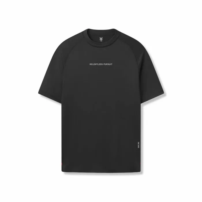 ASRV Short Sleeves Men AeroSilver Fitted Tee Black 034rp034
