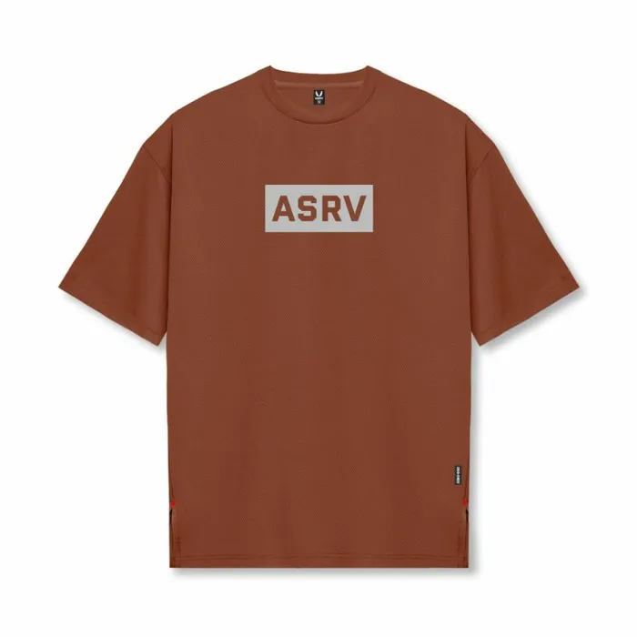ASRV Short Sleeves Men AeroSilver Oversized Tee Brick 034box Logo034