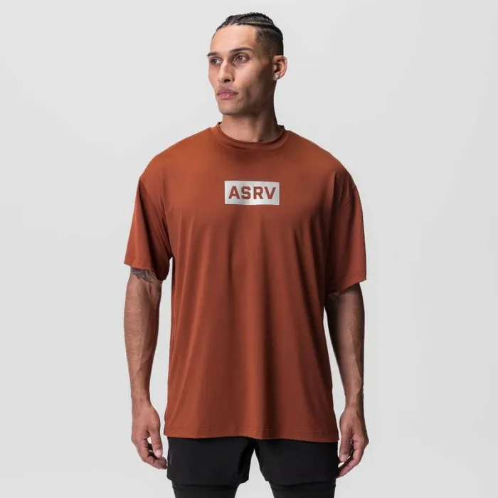 ASRV Short Sleeves Men AeroSilver Oversized Tee Brick 034box Logo034