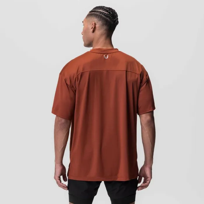 ASRV Short Sleeves Men AeroSilver Oversized Tee Brick 034box Logo034