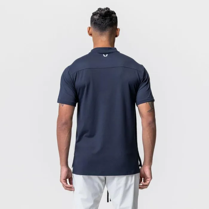 ASRV Short Sleeves Men Core Mock Neck Tee Navy
