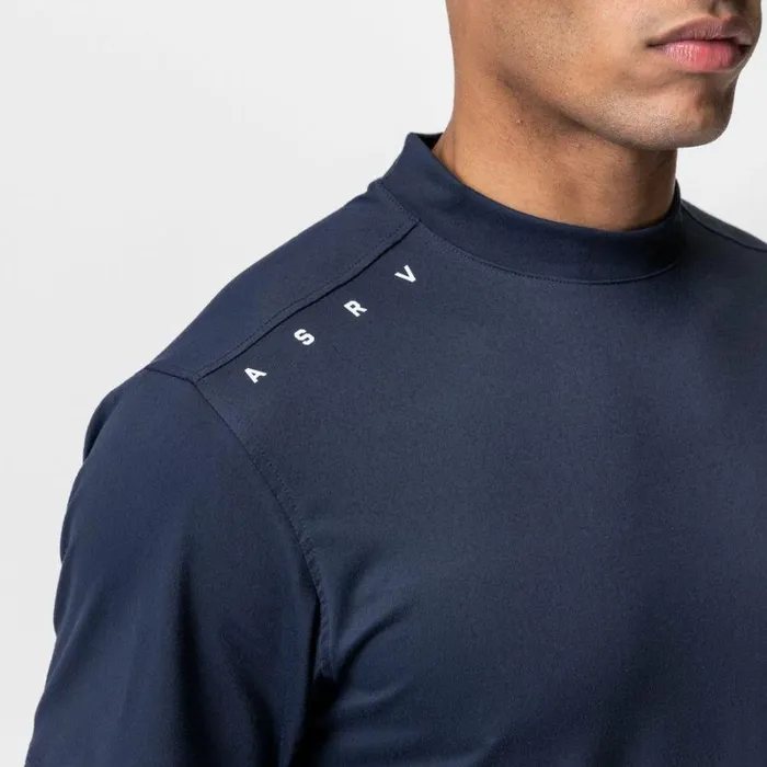ASRV Short Sleeves Men Core Mock Neck Tee Navy