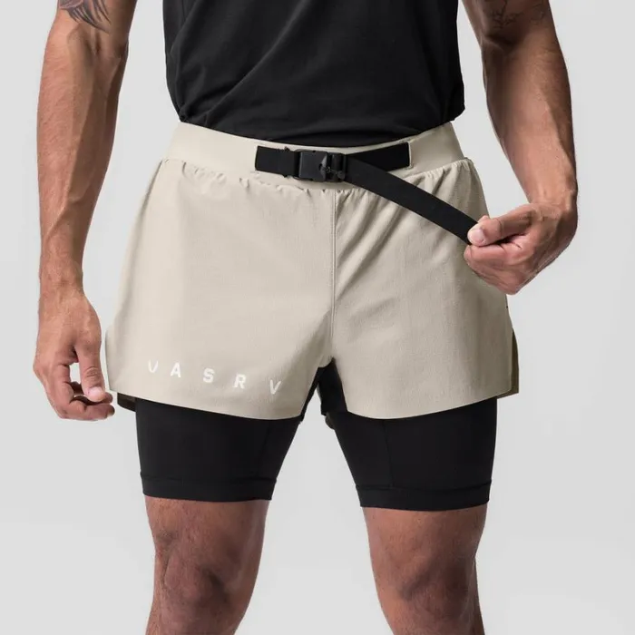 ASRV Shorts Men Ripstop 3034 Belt Pack Short Beigeblack