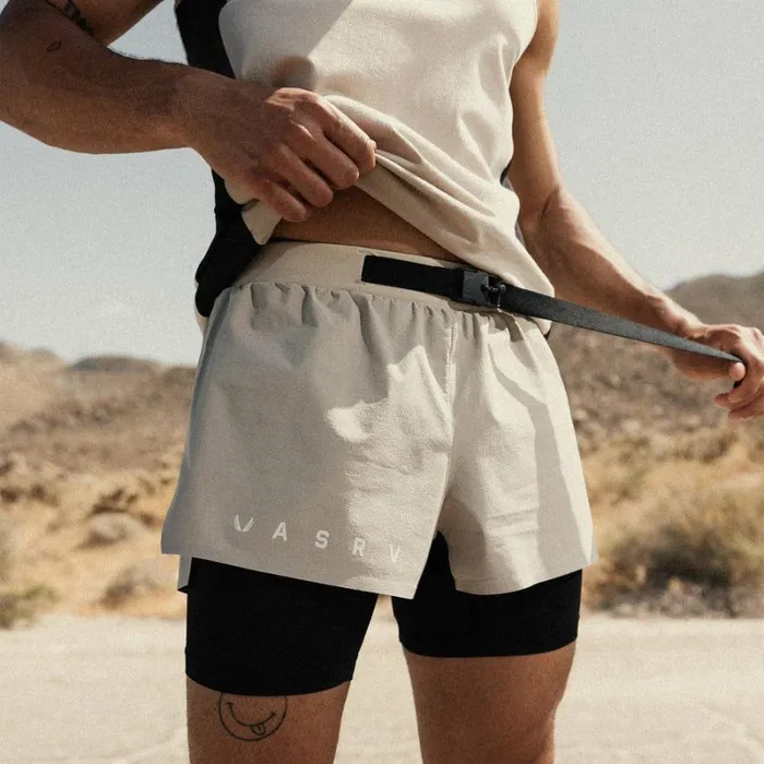 ASRV Shorts Men Ripstop 3034 Belt Pack Short Beigeblack