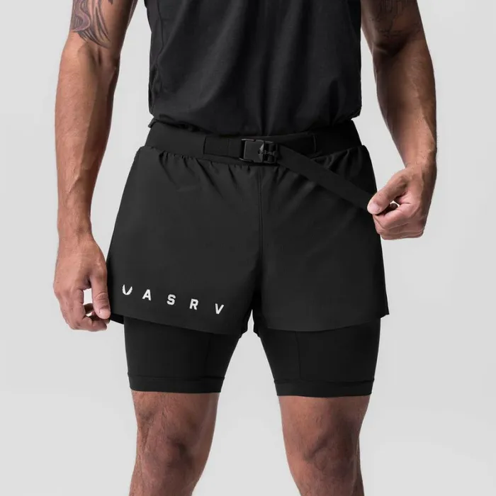 ASRV Shorts Men Ripstop 3034 Belt Pack Short Dusk Blackblack