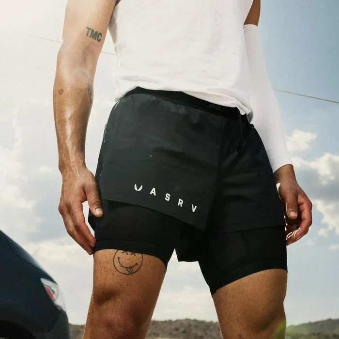 ASRV Shorts Men Ripstop 3034 Belt Pack Short Dusk Blackblack