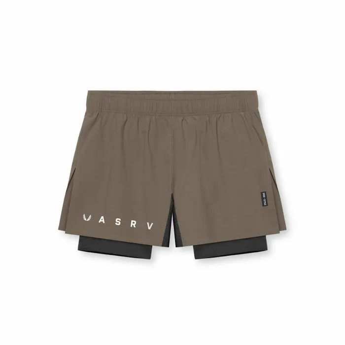 ASRV Shorts Men Ripstop 3034 High Split Liner Short Deep Taupeblack