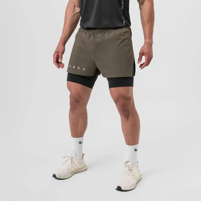 ASRV Shorts Men Ripstop 3034 High Split Liner Short Deep Taupeblack
