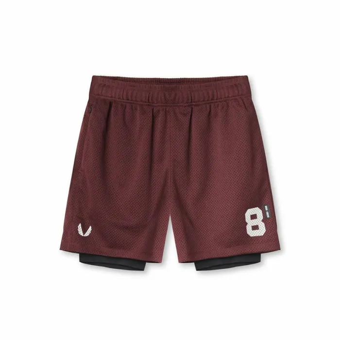 ASRV Shorts Men SilverPlus Mesh Rec Liner Short Crimson Redblack