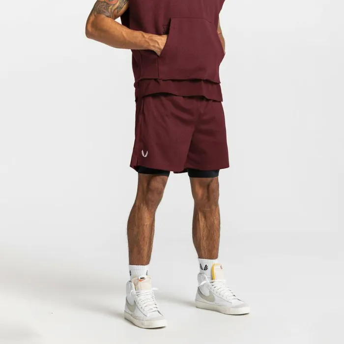 ASRV Shorts Men SilverPlus Mesh Rec Liner Short Crimson Redblack