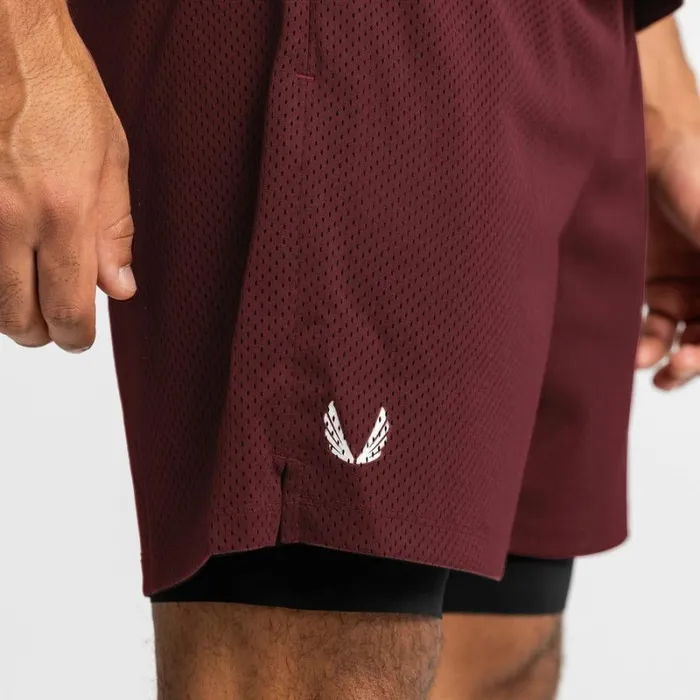 ASRV Shorts Men SilverPlus Mesh Rec Liner Short Crimson Redblack