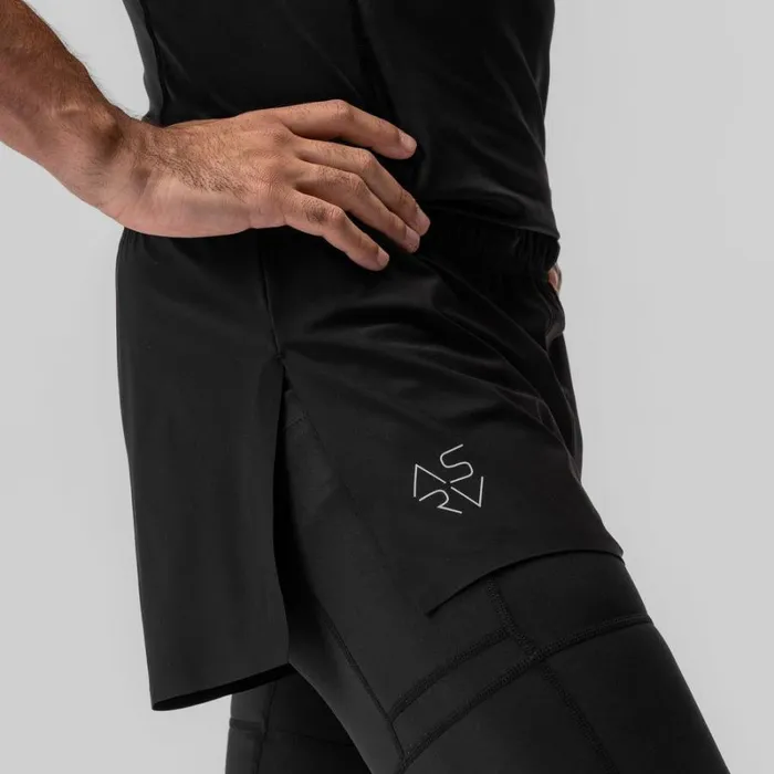 ASRV Shorts Men TetraLite 2in1 High Split Legging Short Black 034cyber034black