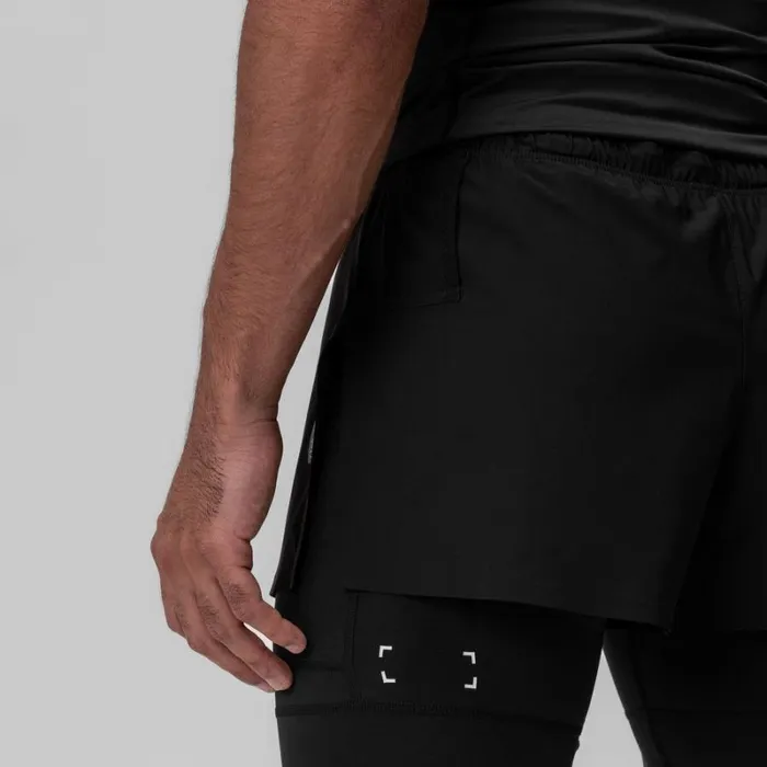 ASRV Shorts Men TetraLite 2in1 High Split Legging Short Black 034cyber034black