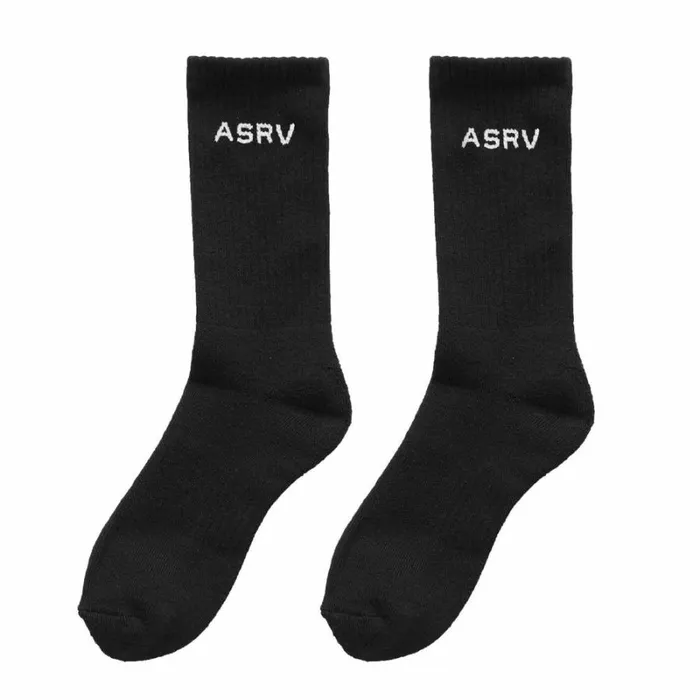ASRV Socks and Underwear Men Essential Crew Socks 3 Pair Black 034asrv034