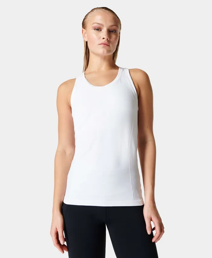 Athlete Seamless Gym Vest White Vest Tops Sweaty Betty Women