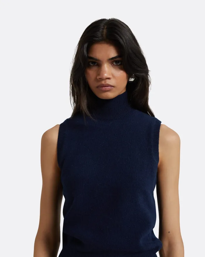 Aysel Maritime Knit Top Maritime Blue Knitwear Safiyaa Women