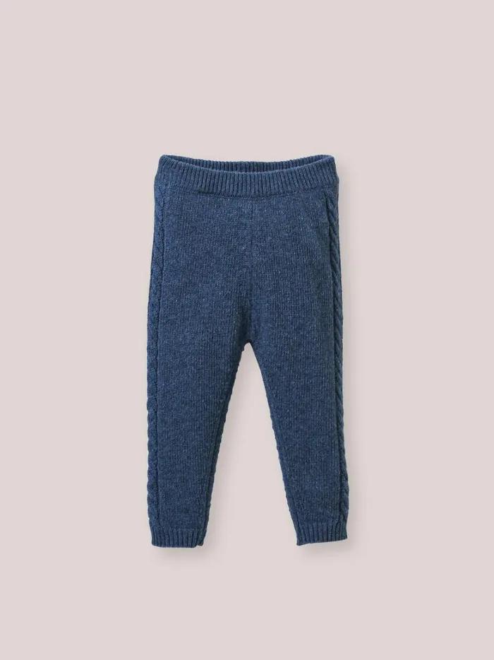 Baby Baby Girl Cyrillus Knit Leggings Nuit