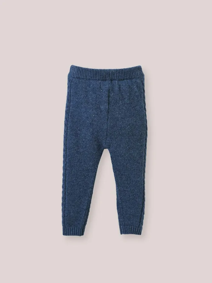Baby Baby Girl Cyrillus Knit Leggings Nuit