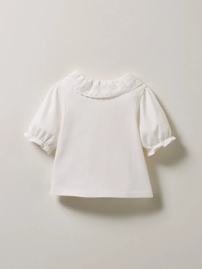 Baby Baby Girl Cyrillus Refined Organic Cotton TShirt Blanc Doux