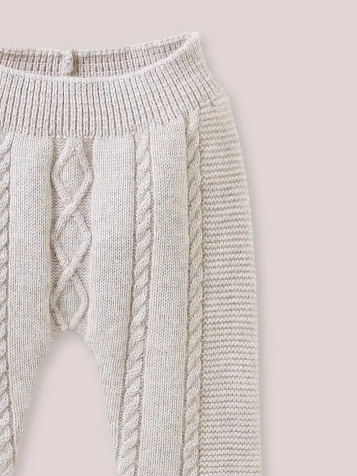 Baby Birth Cyrillus Wool And Cashmere Leggings Beige Chine