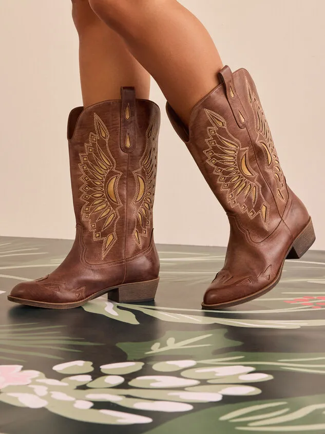 Bandera Wide Width and Calf Cut Out Western Boots Blushtan Women Altar039d State Shoes