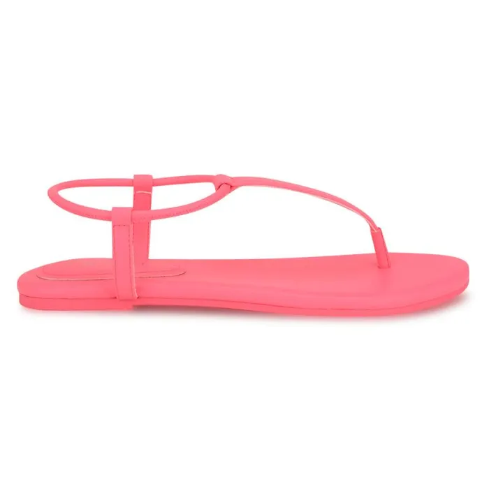 Bassie Flat Sandals Pink Women Nine West Sandals