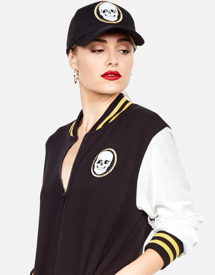 Bay Varsity Skull Black Women Lauren Moshi Hats