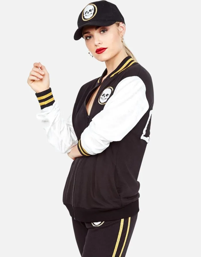Bay Varsity Skull Black Women Lauren Moshi Hats