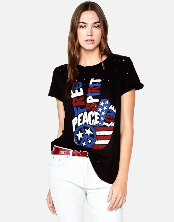 Bess Free Spirit Peace Black Women Lauren Moshi Short Sleeve