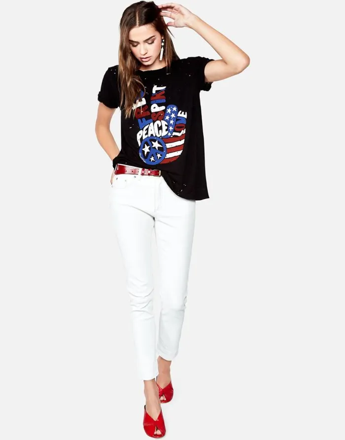 Bess Free Spirit Peace Black Women Lauren Moshi Short Sleeve