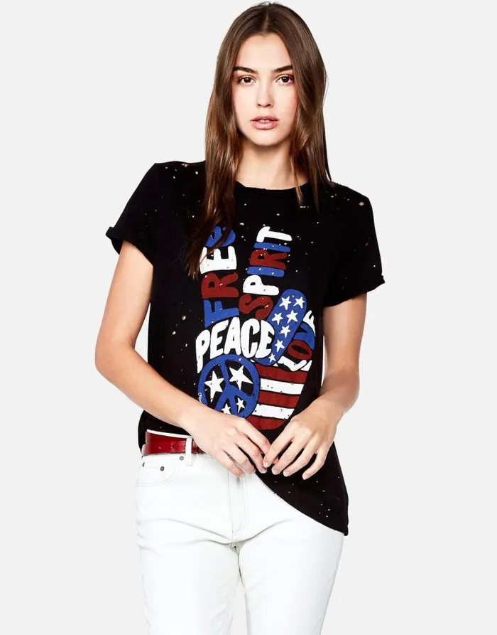 Bess Free Spirit Peace Black Women Lauren Moshi Short Sleeve