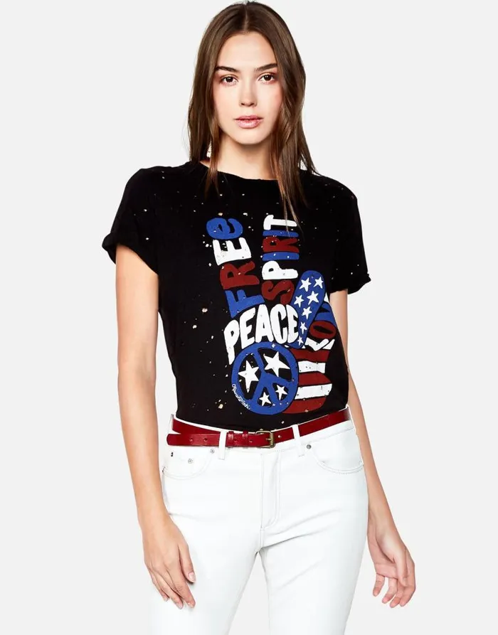 Bess Free Spirit Peace Black Women Lauren Moshi Short Sleeve