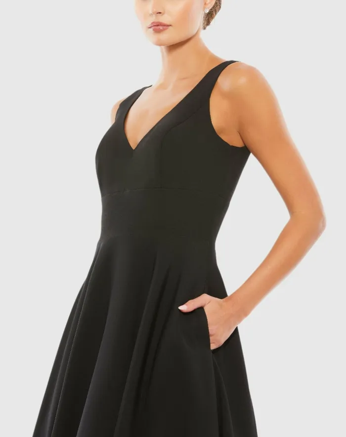Best Sellers Black Classic Sleeveless ALine Gown with Pockets Black 8211 Mac Duggal Women