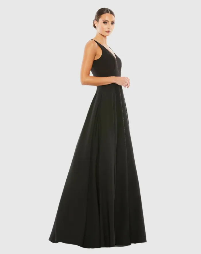 Best Sellers Black Classic Sleeveless ALine Gown with Pockets Black 8211 Mac Duggal Women