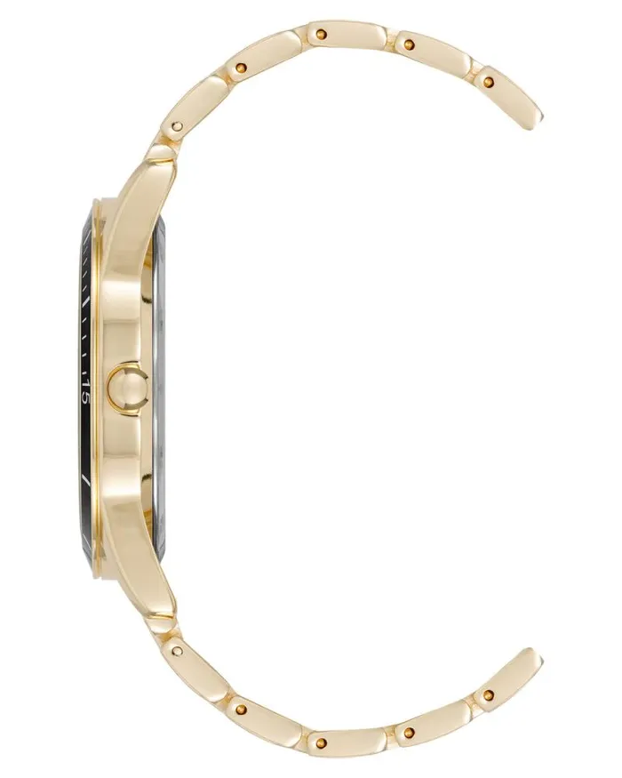 Black Bezel Bracelet Watch Blackgold Women Nine West Straps