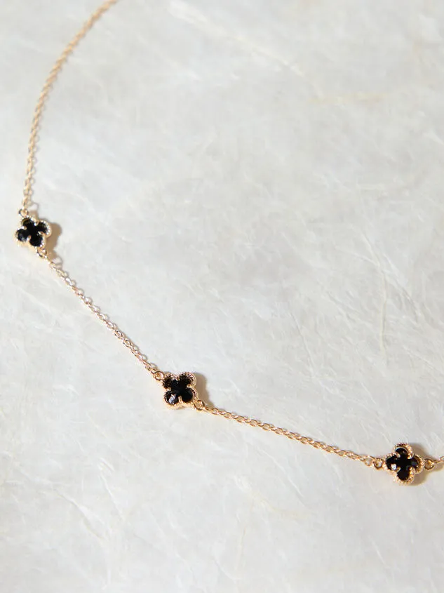 Black Crystal Clover Choker Goldblack Women Altar039d State Necklaces